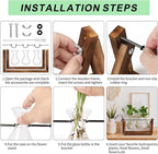 YIBOT Propagation Stations,Plant Terrarium with Retro Wooden Stand, Unique Gardening Birthday Gifts for Women Plant Lovers, Hydroponics Plants Home Office Garden Decor - 3 Bulb Glass Vases