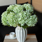 DUYONE 4PCS Artificial Flowers Large Hydrangeas Flowers Latex Bouquet for Wedding Bridal Office Home Party Decoration (4Pcs Light Green)