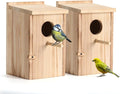 2 Pack Bird Houses for Outside, Wooden Birdhouse Kit with Front Clean-Out Door, Solid Wood Outdoor Nesting Box for Backyard Birdwatching