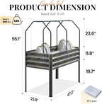 KING BIRD Large Raised Garden Bed with Cover Galvanized Elevated Planter Box with Legs 48×24×56 in for Backyard, Patio, Balcony, 400lb Capacity, Dark Grey