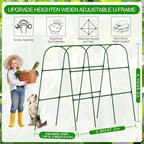 Large Cucumber Trellis for Raised Bed, U-Shape Garden Trellis for Climbing Plants Outdoor,Adjustable Metal Arch Vegetables Trellis,Plant Support Garden Stakes for Vine (Green,49.2x49.2x23.6)