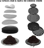 300 PCS Circular Flowerpot Hole Net Pads, 2 Styles and 6 Sizes, Flowerpot Soil Prevention, Leakage Prevention and Ventilation Pads, Indoor and Outdoor Plant Drainage Pads