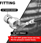 Garden Hose to Pressure Washer Adapter, 3/4” GHT to 1/4” Quick Connect, Convert Water Hose to Power Washer Connector, Car Washing Nozzle & Hose Attachment, Stainless Steel, 1Pack