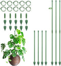 RIFNY Plant Stakes for Indoor Plants, 14 Inch Plant Support Stakes with Clips, Tall Adjustable Plant Sticks for Indoor Monstera Tomato Orchid Potted Plants Flower (10 PCS, Green)