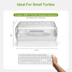 Turtle Tank Kit with Lid,Aquatic Tortoise Habitat Cage Starter Aquarium with Multi-Function Area,UV Basking Platform Light,Water Filter,Rain Shower Arm,Plant,Stone,Enclosure Red Eared Slider