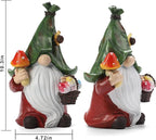 Gnome Solar Garden Statue with 3 LED Lights, Mushroom-Picking Gnome Statue Outdoor Decor for Patio, Yard, Balcony, Lawn Ornament, Gift for Mom, Grandma Mother's Day Christmas Day Decorations