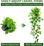 LOYWREE 3 Pack Small Artificial Hanging Plants with Faux Ivy Vine and Hanging Pothos 39Inch Fake Plant Realistic Greenery for Shelf Decor in Home, Office, Indoor & Outdoor Gardens