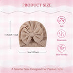 Newborn Baby Girl Hats Mittens Set Cotton Hospital Bow Hat Beanies Caps Gloves for New Born Girls 0-6 Months