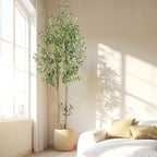 HZXGCP Olive Tree Olive 7 feet, Artificial Olive Tree with White Pot, Fake Tree with 1882 Dense Leaves & 96 High-Simulated Olive Fruits - Easy Assembly, Low Maintenance (Olive Tree 7ft)