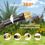 Giraffe Tools Garden Hose 2ft x 5/8", 24INCH Short Water Hose Heavy Duty, Lightweight, Flexible Hybrid Hose with Swivel Handle, Male to Female Fittings