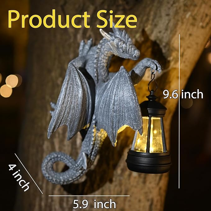 Solar Garden Outdoor Statues Lights Dragon Garden Sculptures Birthday Housewarming Gifts for Women Mom Grandma for Patio Yard Lawn Backyard Decorations