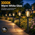 DERAYSION 12 Pack Solar Lights Outdoor, Solar Pathway Lights Auto On/Off Waterproof Garden Landscape Lighting for Path, Yard, Walkway, Driveway Decor