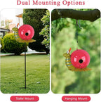 37" Bird Houses for Outside, Outdoor Metal Snail Birdhouse with Hanging String & Poles for Patio, Yard, Garden