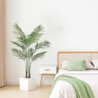 Artificial Palm Tree 4ft Tall Fake Palm Tree Indoor Decor Faux Tropical Areca Floor Plant in Pot, Artificial Silk Plant for Home Office Living Room Decor Indoor