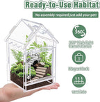 Acrylic Terrarium Kit for Jumping Spiders & Tarantulas - 3.15"x3.15"x5.6" Spider Enclosure with Magnetic Feeding Door & Secure Latch - Ideal Reptile Cage, Praying Mantis Habitat, Bug Terrarium