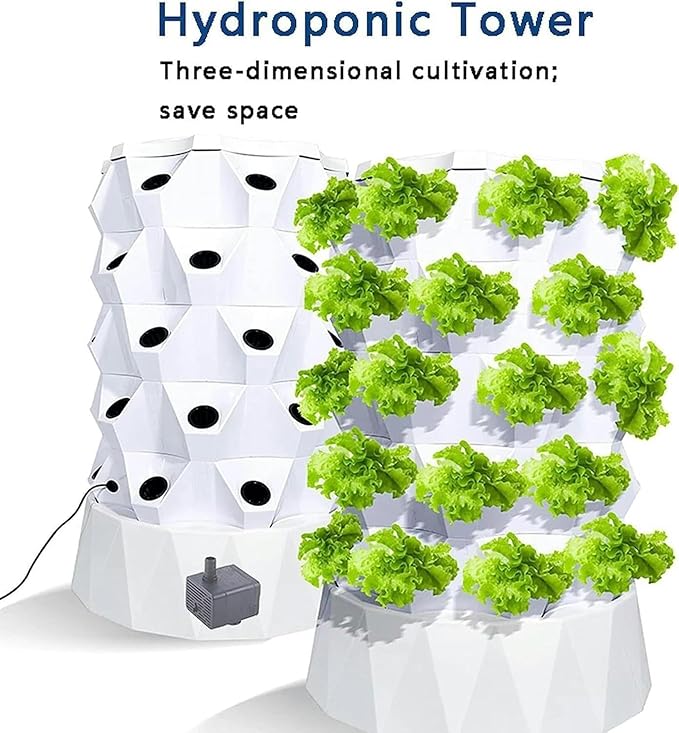 FLTRGO Hydroponic Garden Tower, Vertical Hydroponic Indoor Growing System,Hydroponic Tower Growing Sytem, Multi-Layer Grow Tower for Grow Herbs, Fruits, Vegetables,10floors