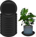 12 Pcs 6 Inch Round Plant Saucers for Less 5 Inch Pot Indoors Outdoors Plant Trays for Pots Planter Saucer Plastic Drip Tray Planter Water Tray (Black, 6"(12pcs))