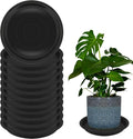 12 Pack 8 Inch Round Plant Saucers for Less 6.8 Inch Pot Indoors Outdoors Plant Trays for Pots Planter Saucer Plastic Plant Drip Tray Planter Water Tray for Potted Plants (Black, 8"(12pcs))