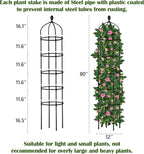 Garden Obelisk Trellis for Climbing Plants Outdoor 6.7 Ft Rose Bush Round Trellis for Pots Rustproof Metal Plant Flower Trellises for Clematis Vine Jasmine Support Outdoor Indoor