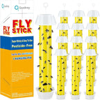 Qualirey 12 Pcs Fly Traps for Indoor Outdoor Hanging Fruit Fly Stick Trap Sticky Mosquito for Home Insect 10 x 2.5 Inches (Novel-2,Yellow and Black)