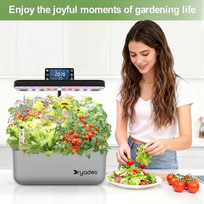 Hydroponics Growing System Kit with Seeds: 12 Pods Indoor Herb Garden Kit with LED Grow Light Plant Germination Kit Aeroponic Healthy Fresh Herbs Vegetables Hydroponic Planter for Home Kitchen Office