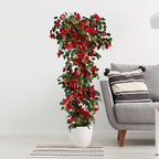 Artificial Bougainvillea Tree -6FT Faux Bougainvillea Tree with Realistic Flowers, Tall Fake Flower Tree for Indoor or Outdoor Decor, Silk Floral Plant for Living Room, Porch, Garden (Red)