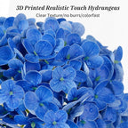 Leftover 3 Pcs Dark Blue Hydrangea Artificial Flowers,21" Real Touch Faux Hydrangea Flowers and 3 PCS Butterflies for Hydrangea Decor,Floral Arrangements for Centerpiece Table Decorations,Home Decor