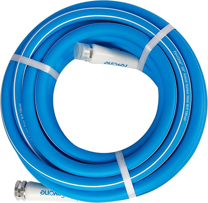 Fevone Flexible Garden Hose 25 ft, No Kinking Water Hose, Drinking Water Safe Hose, 5/8 Inner Diameter Hose, 3/4 Aluminum Fittings