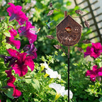 DREAMSOUL 48" Bronze Bird Houses for Outside Decorative Metal Birdhouse, Vintage Bird House Pole with 1.6" Entrance Hole for Patio, Yard, Garden