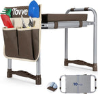 Tovve Foldable Garden Kneeler and Seat, Heavy Duty Garden Stool with 10" Wide Detachable Kneeling Pad, Portable Garden Bench Chair with Large Garden Tool Bag, Gardening Gifts for Women, Seniors, Mom