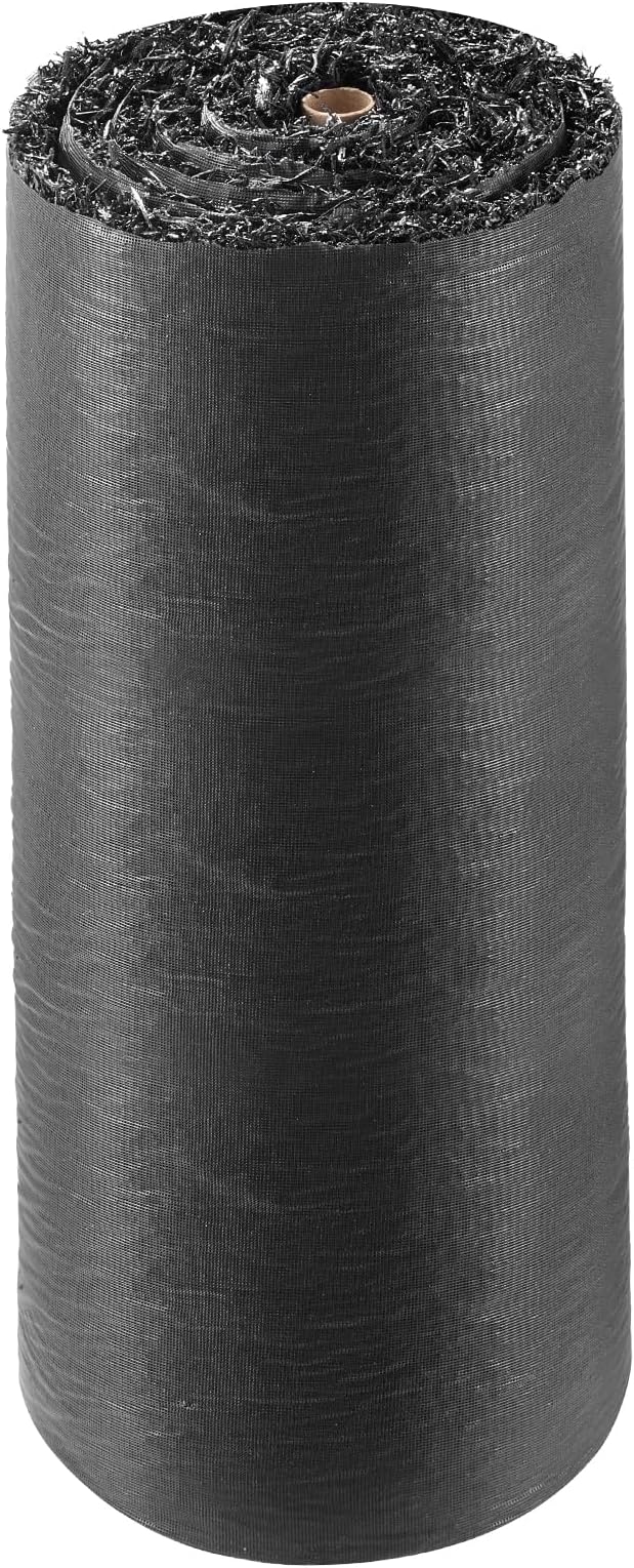VEVOR Rubber Mulch Mat Roll, 96 x 24 in Recycled Rubber Mulch Mat, 0.5 Thick Cuttable, Reduced Weed Growth, Natural-Looking Weed Barrier Mat, Permanent Walkway Pathway for Landscaping