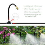 80FT Drip Irrigation System for Garden – Automatic Watering Kit with Solid Brass Metal Connectors, 360° Bendable Tubing &22 Adjustable Nozzles for Greenhouse, Lawn, Yard & Plants