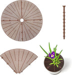 Plant Pot Grids 6PCS Plant Pot Soil Guard with Nails Grid Flower Cover Baby Safety Mouse Garden Home Protector(Black L Round)