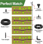 Drip Irrigation System Kit Garden Watering System 200ft 1/4 Inch Soaker Hose 100ft 1/4 Inch Drip Irrigation Tubing with Distribution Tubing and Accessories for Garden Greenhouse Patio Lawn
