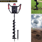 1500W Electric Post Hole Digger with 6-inch Auger Bit & Extension Rod, 1.6HP Pure Copper Motor Earth Auger Post Hole Digger for Fence Post Digging, Tree Planting, 190-200 RPM High Rotational Speed