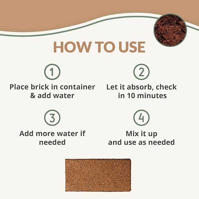 Coco Bliss Coco Coir Bricks (20-Pack, 650gm Bricks) - Organic Coco Coir for Plants - OMRI-Listed Coconut Coir for Plants - Coconut Coir Bricks - Coco Peat for Plants, Garden Soil, & Organic Mulch