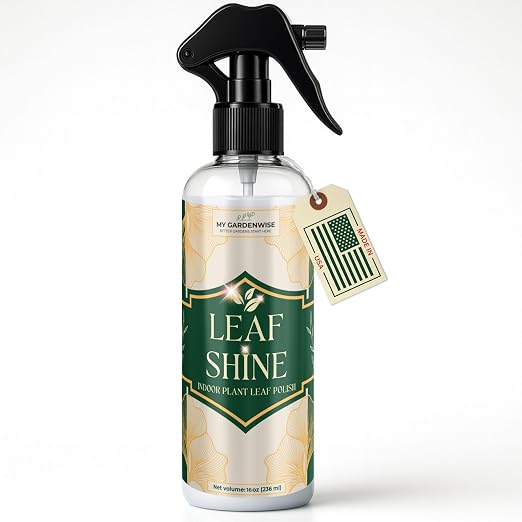 GardenWise Leaf Shine Spray for Indoor Plants – Plant Leaf Cleaner & Shine for Real House Plants – Fragrance-Free, Non-Sticky, Streak-Free Finish, 16 fl oz