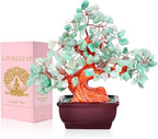 Feng Shui Quartz Crystal Money Tree Bonsai Style Decoration for Luck and Wealth (Green)
