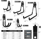 KOFANI Steel Garage Storage Hooks - 16 Pack Anti-Slip Coating, Heavy Duty Wall Mount Hooks for Hanging Bike, Ladder, Garden Tools