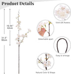 INXUGAO 6 PCS Faux Cherry Blossom Branches Decor 31.5 Inch Long Stems Fake Artificial Flowers for Home Indoor Decoration Vase Arrangement Living Room Table Bedroom Spring Decor