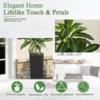 Artificial Dracaena Tree：7FT Faux Silk Tropical Yucca Floor Trees Realistic Fake Green Plant with Natural Wood Trunk & Lifelike Leaves for Home Office Decor Indoor & Outdoor (7FT,1-Pack,Black)