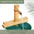 Bamboo Accents 7" Adjustable Bamboo Fountain Kit with Pump – Compact Zen Water Feature for Bowls, Basins & Small Gardens, Indoor/Outdoor (Container Not Included)