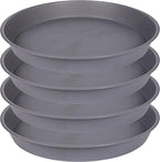 4 Pack of 13 14 inch Plant Saucer (12.2 Inch Base), Heavy Duty Plastic Plant Drip Trays 14" Round, Plant Trays for Indoors, Bird Bath Bowls, Plate for Planter 12-14" (14 inch, Cement Gray)