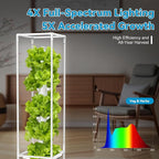 JESLED Hydroponic Tower with Tent, Hydroponics Growing System with 5000K Full-Spectrum Grow Lights, Dual Timers for Auto Watering & Lighting, Grows 45 Herbs & Vegetables, 20L Water Tank, High 66.2"