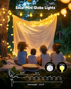 Brightown Solar String Lights Outdoor Waterproof, 19.6Ft 60 LED Globe Solar Patio Lights, 8 Modes Balcony Lights for Yard Patio Tree Canopy Party Camping Balcony