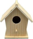 Creative Hobbies® Mini 4 Inch Tall Birdhouse - Set of 4 Styles, Small Unfinished Wood Ready to Paint or Decorate