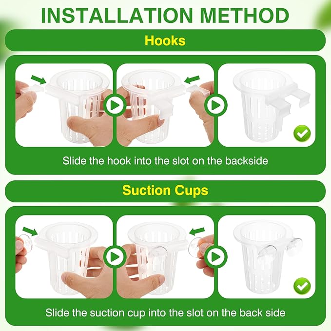 2025 New Upgraded Large Aquarium Plant Holder with 1.57-inch Extension Hooks and Suction Cups for Fish Tank Aquaponic Plant Cultivation and Aquascape Accessories Decorations (2 PCS) Transparent