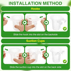 2025 New Upgraded Large Aquarium Plant Holder with 1.57-inch Extension Hooks and Suction Cups for Fish Tank Aquaponic Plant Cultivation and Aquascape Accessories Decorations (4 PCS) Transparent