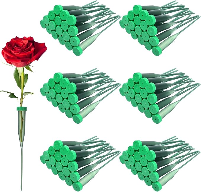 150 Pcs Floral Water Tubes with Rubber Caps Floral Picks Green 6 Inch Extendable Vials Fresh Stem Cut Flower Water Tubes Leak-Proof and Portable Arrangements Supplies for Flower Stem Florist Supply