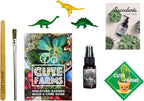 Cute Farms Terrarium Starter Kit | Moss, Vermiculite, Soil, Pebbles, Plant Food, & Finishing Tools (Large Kit + Live Plants + Crystals)